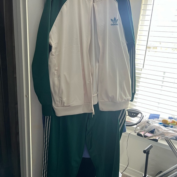 Adidas Green and White Tracksuit - Picture 1 of 1